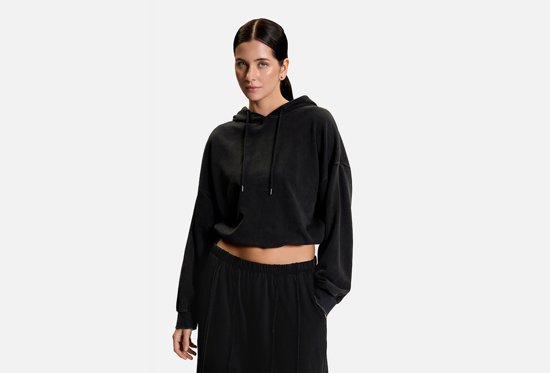 Изображение товара Укороченное женское худи с капюшоном Infinity Lingerie IvS черное
