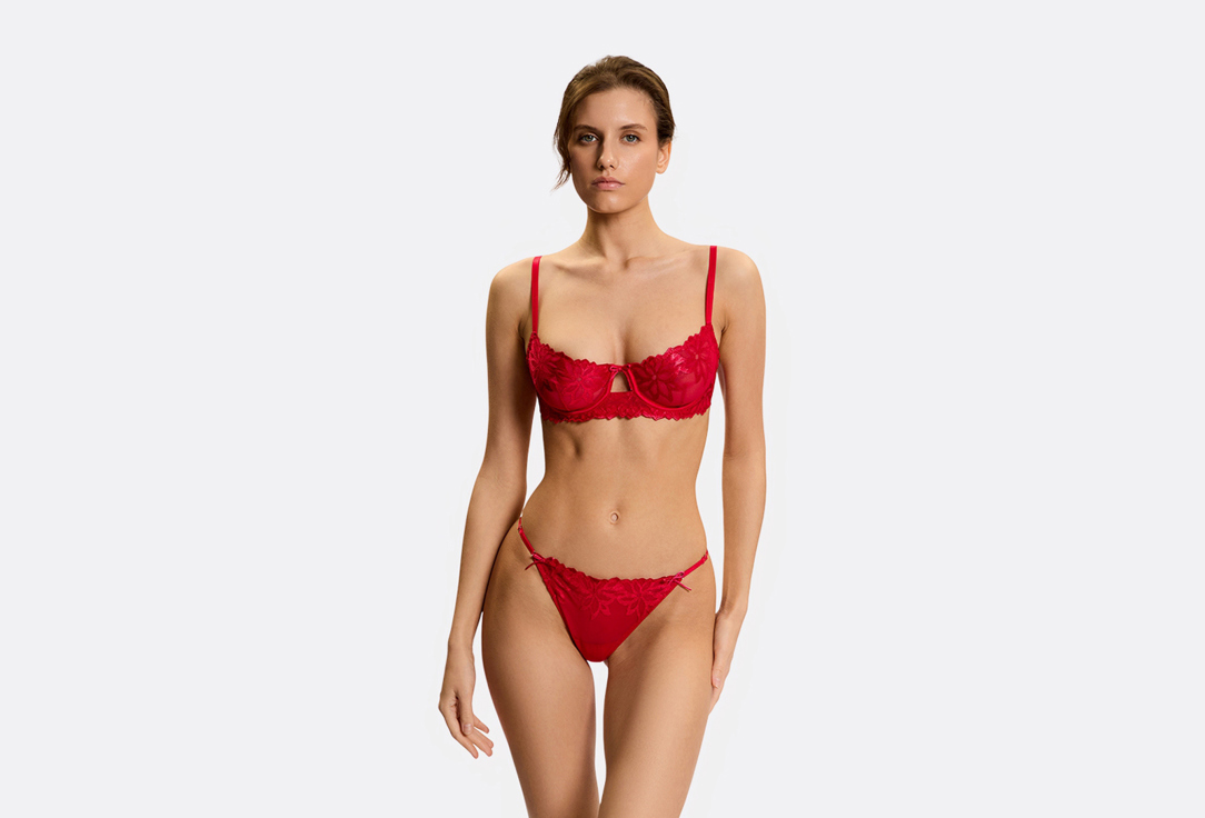 Изображение товара Бюстгальтер Infinity Lingerie Well красный с вышивкой и регулируемыми бретелями