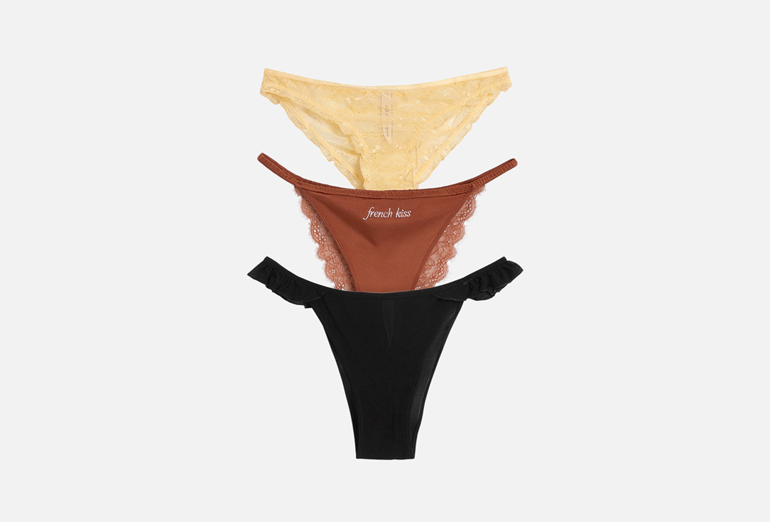 Изображение товара Набор трусов Infinity Lingerie Shanti 3 шт женский бриф эластичное кружево хлопок