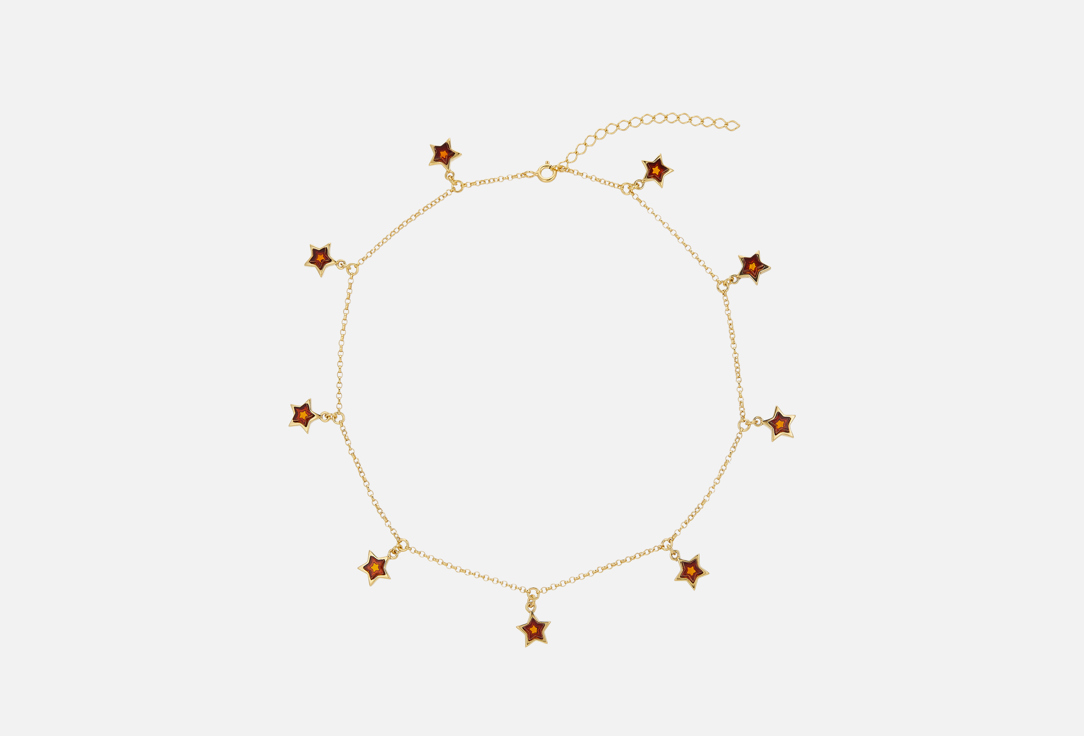 Изображение товара Колье серебряное Sun Stone с янтарем 925 пробы