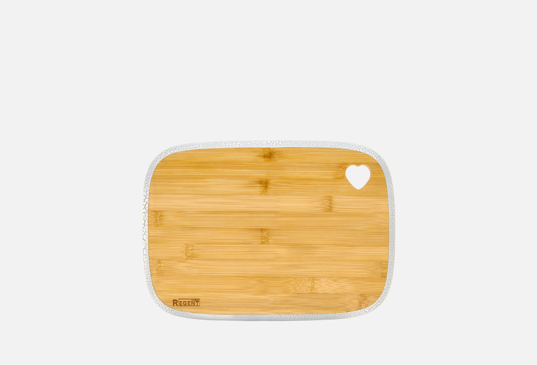 Изображение товара Доска разделочная прямоугольная Regent inox Bamboo, белая с черным, 35,5x25x1,2 см