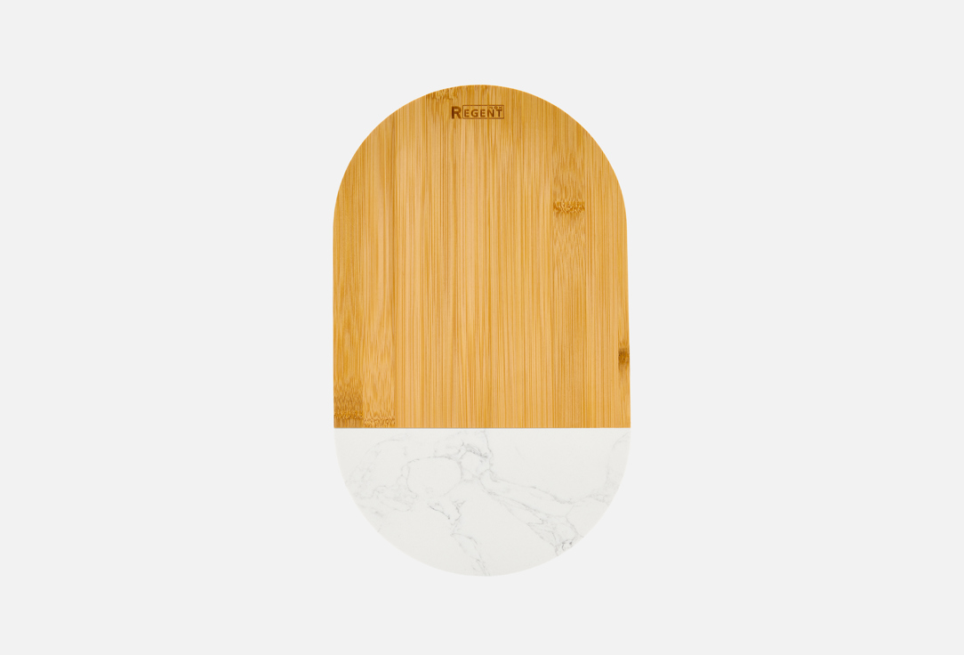 Изображение товара Доска разделочная овальная Regent inox Bamboo, белый, 35x21x1,2 см