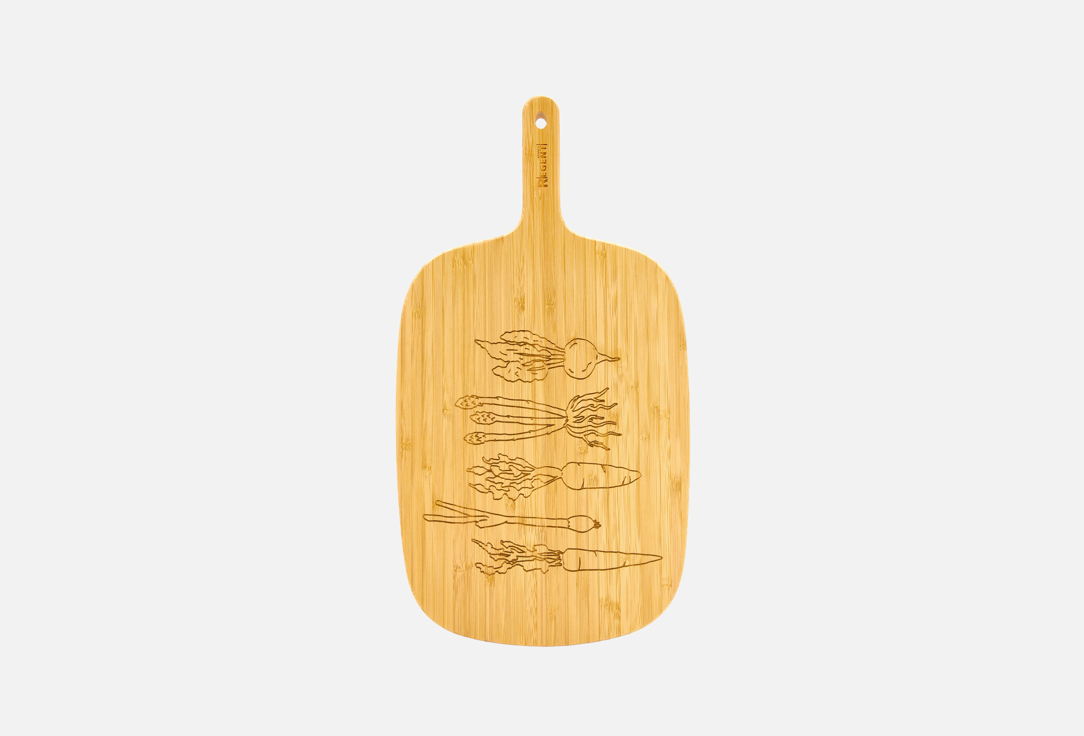 Изображение товара Доска разделочная прямоугольная с ручкой Regent inox Bamboo, 25,5x1,9 см