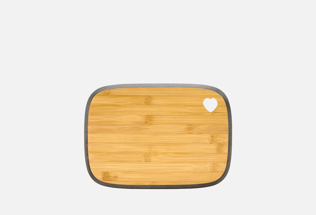 Изображение товара Доска разделочная прямоугольная Regent inox Bamboo, черная с белым, 35,5x25x1,2 см