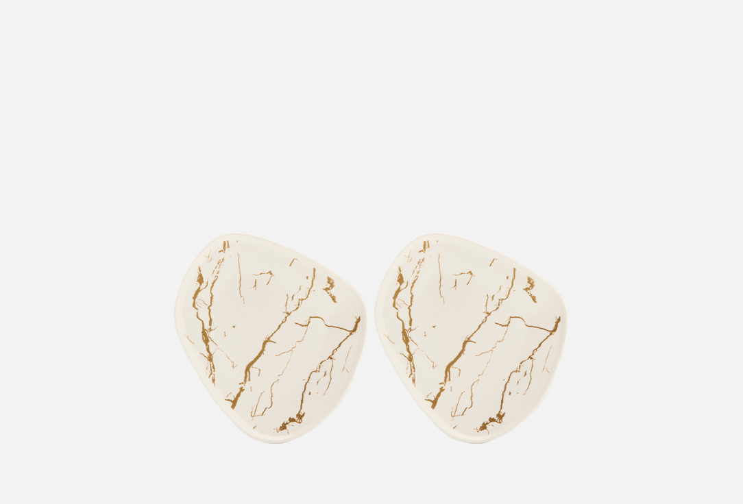 Изображение товара Набор тарелок Nouvelle Home Белый мрамор, 15,5*15 см