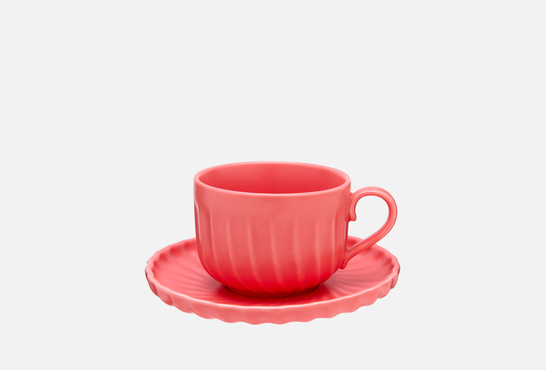 Изображение товара Чайная пара Nouvelle Home Fresh Taste Dark Pink, фарфор, 220 мл