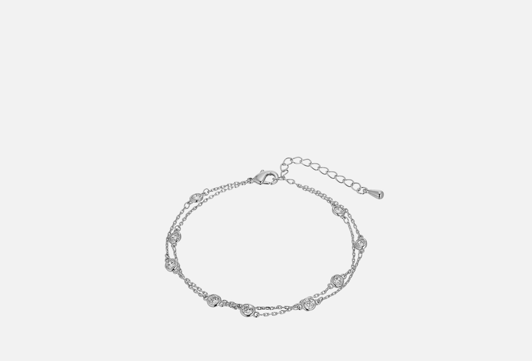 Изображение товара Браслет Jewel4u с цирконами двойная цепочка покрытие родий для женщин