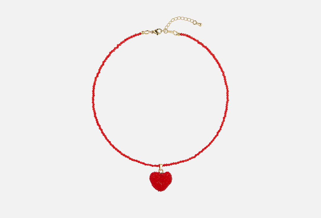 Изображение товара Красный чокер Jewel4u с сердечком из хрусталя и бисера для женщин