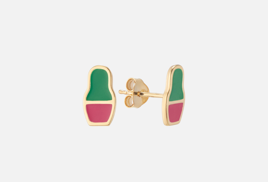 Изображение товара Серьги-гвоздики Серебряные Matryoshka COLOR MATT S с эмалью