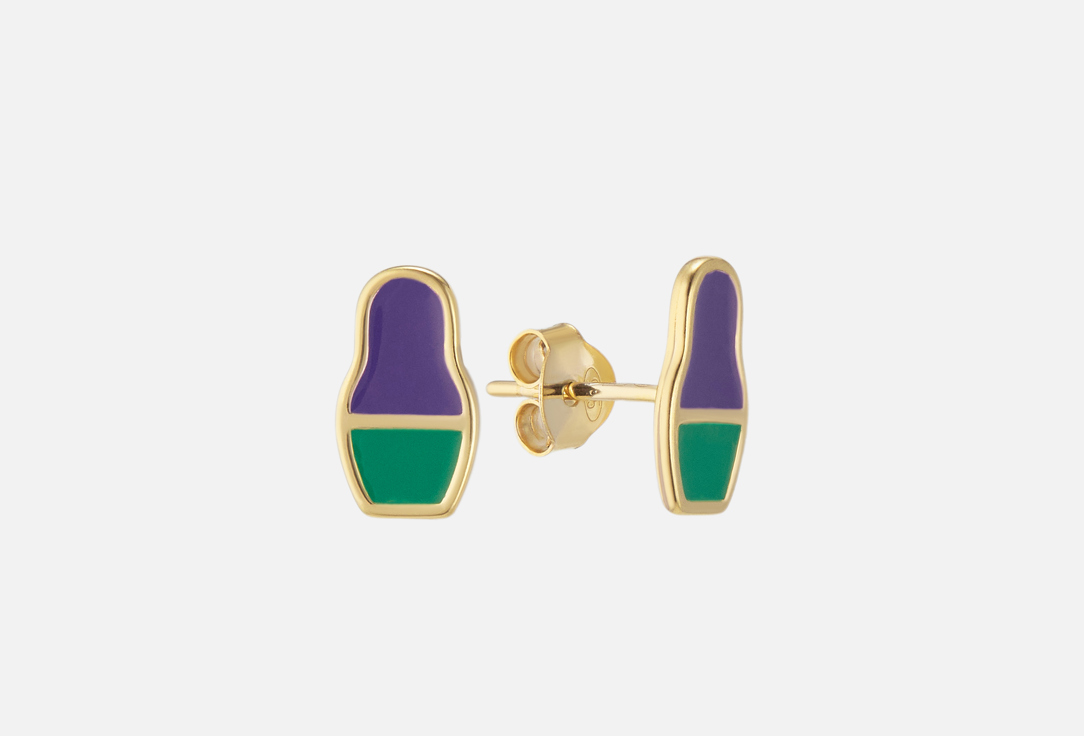 Изображение товара Серьги-гвоздики Серебряные Matryoshka COLOR MATT S