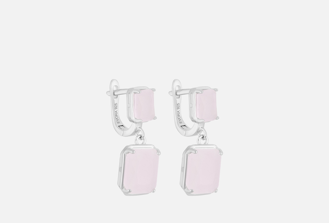 Изображение товара Серьги серебряные Tosya Розовый кварц