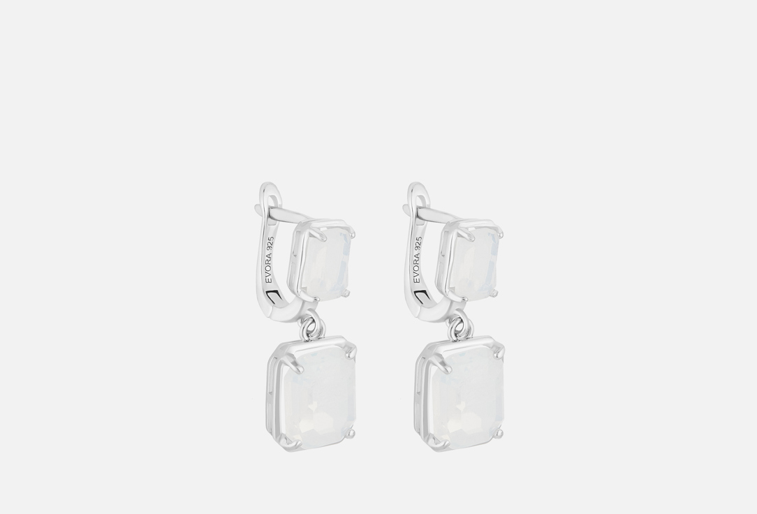 Изображение товара Серебряные серьги Tosya с лунным камнем, родирование, английский замок