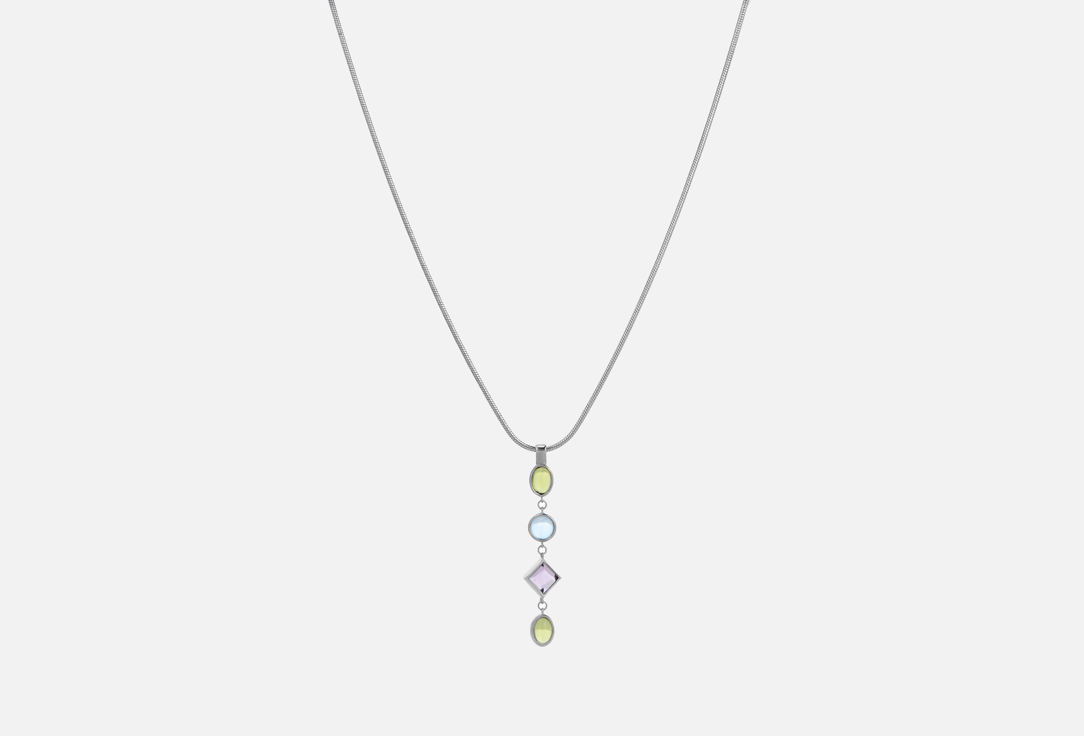 Изображение товара Колье серебряное LETObj chain с вставками из аметиста и топаза