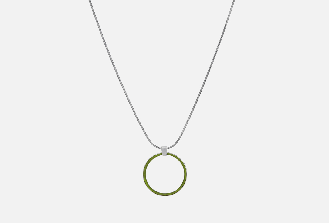 Изображение товара Подвеска серебряная LETObj CIRCLE with chain, green