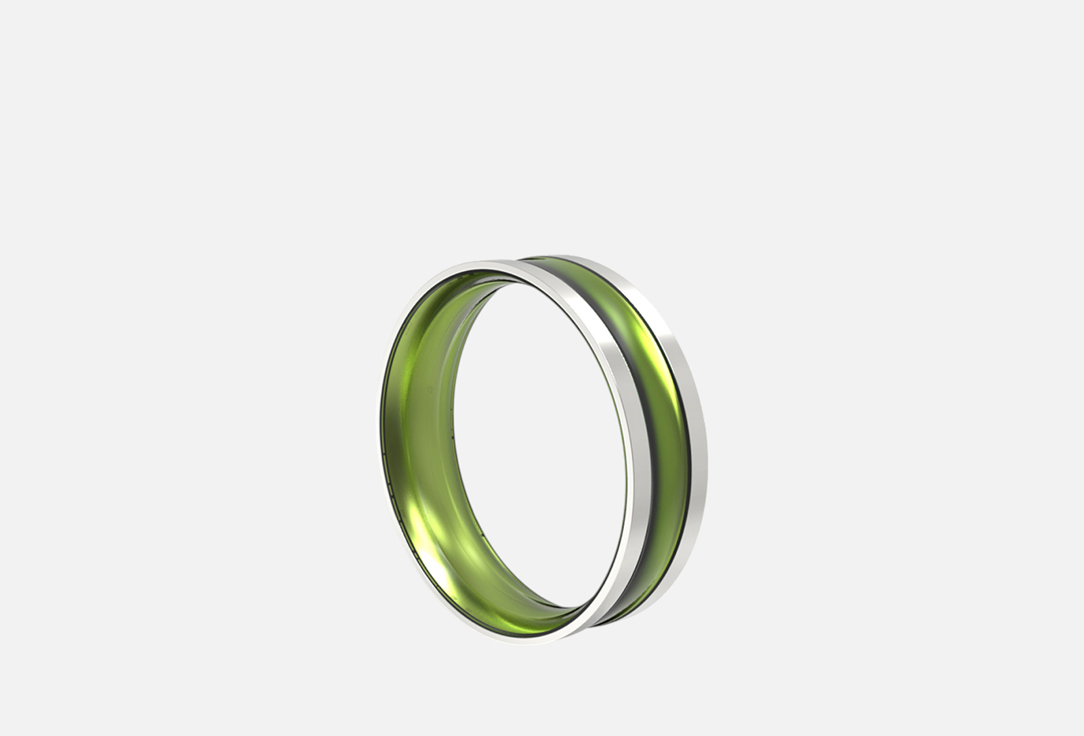 Изображение товара Кольцо серебряное LETObj CIRCLE wide, green