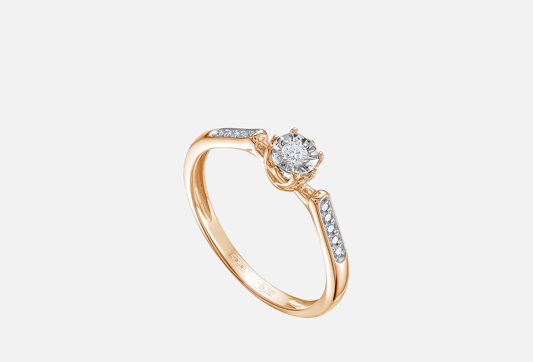 Изображение товара Кольцо из красного золота с бриллиантами 585 пробы Vesna Jewelry