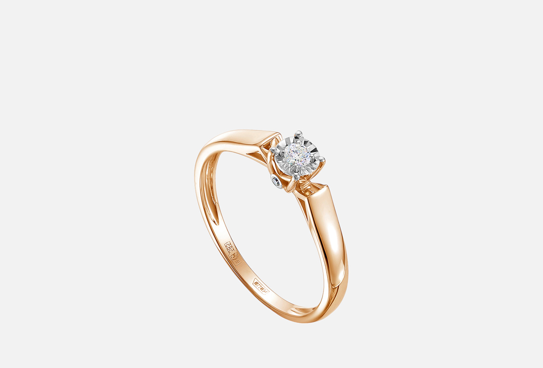 Изображение товара Золотое кольцо Vesna Jewelry с бриллиантами, 585 пробы, 3 вставки