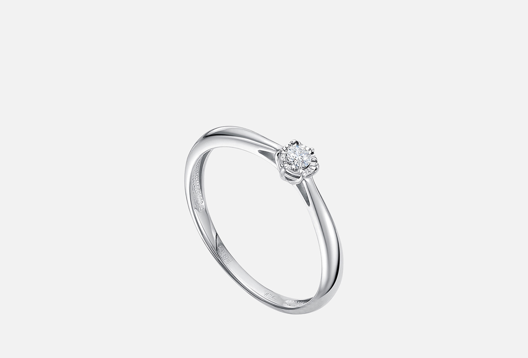 Изображение товара Кольцо из белого золота с бриллиантом 585 пробы Vesna Jewelry