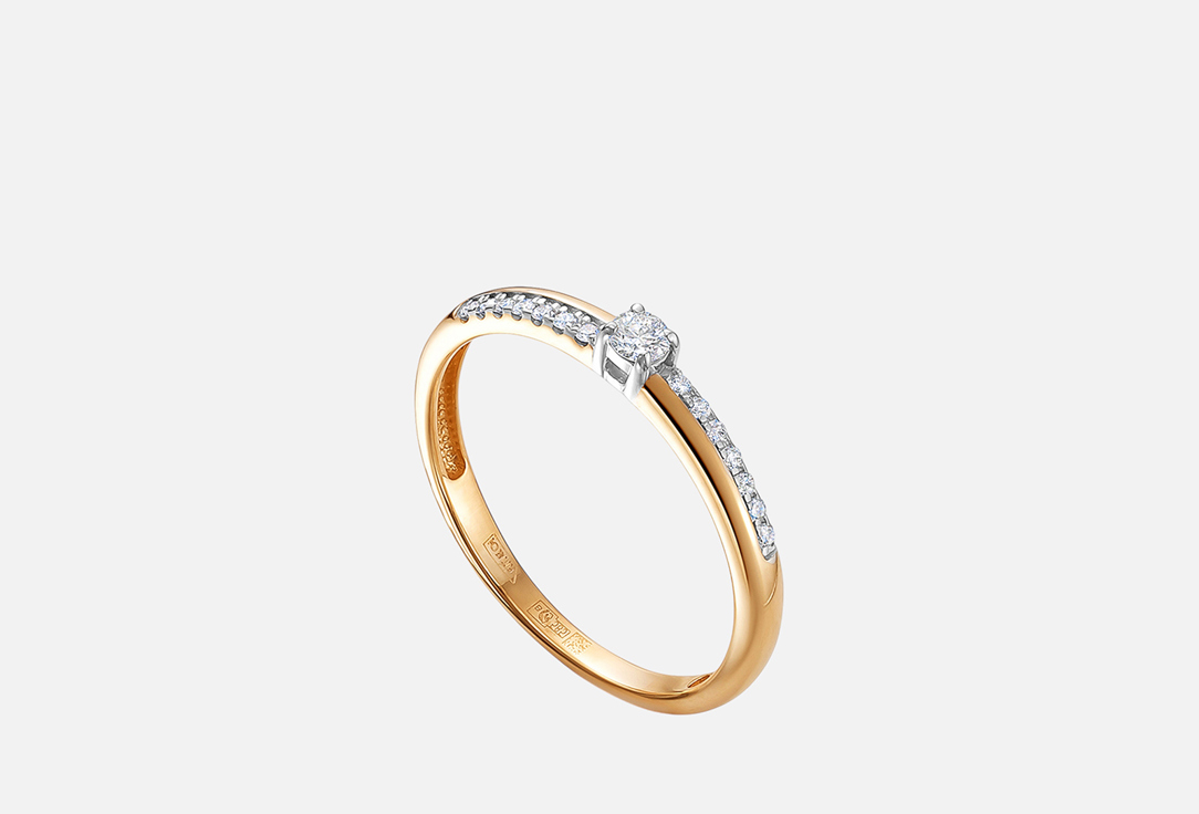 Изображение товара Кольцо из красного золота с бриллиантами Vesna Jewelry 585 пробы 15 вставок