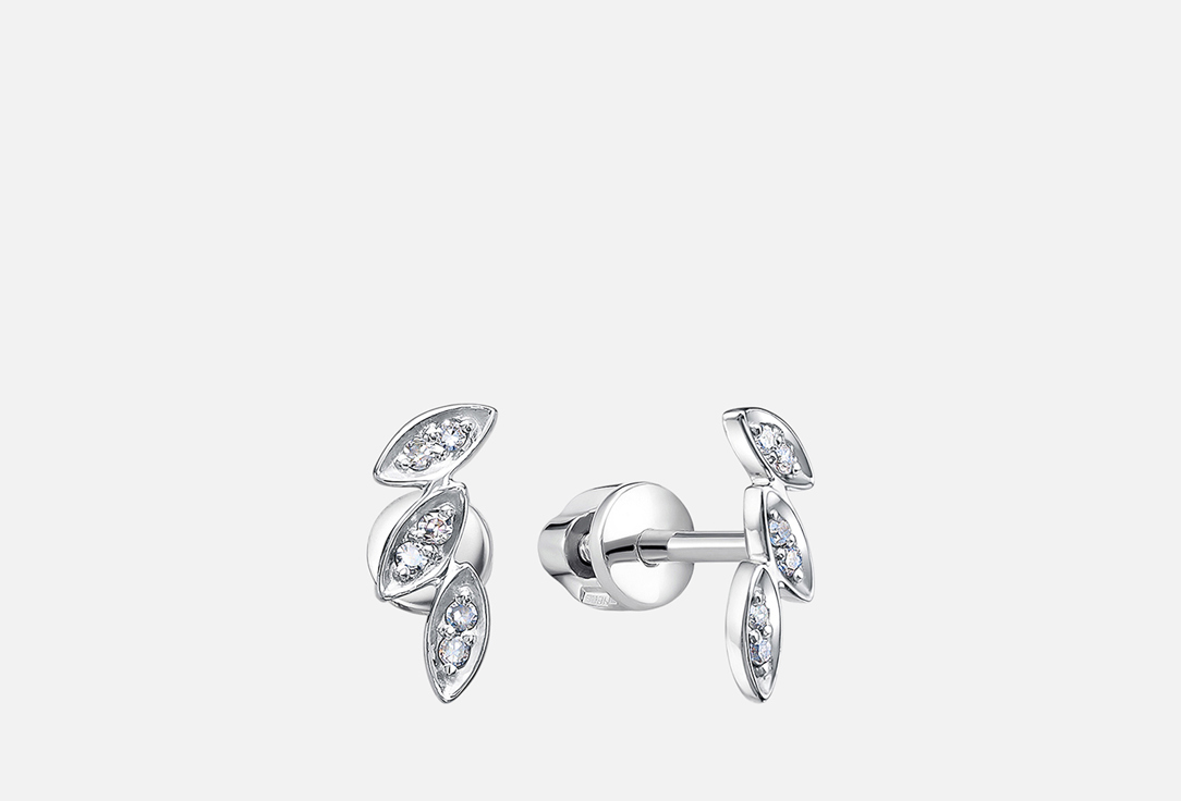 Изображение товара Золотые серьги-пусеты Vesna Jewelry с бриллиантами 585 пробы