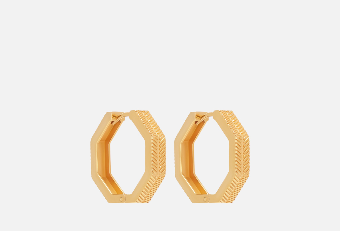 Изображение товара Серьги-кольца серебряные Pescara с позолотой 24 мм стильные для женщин