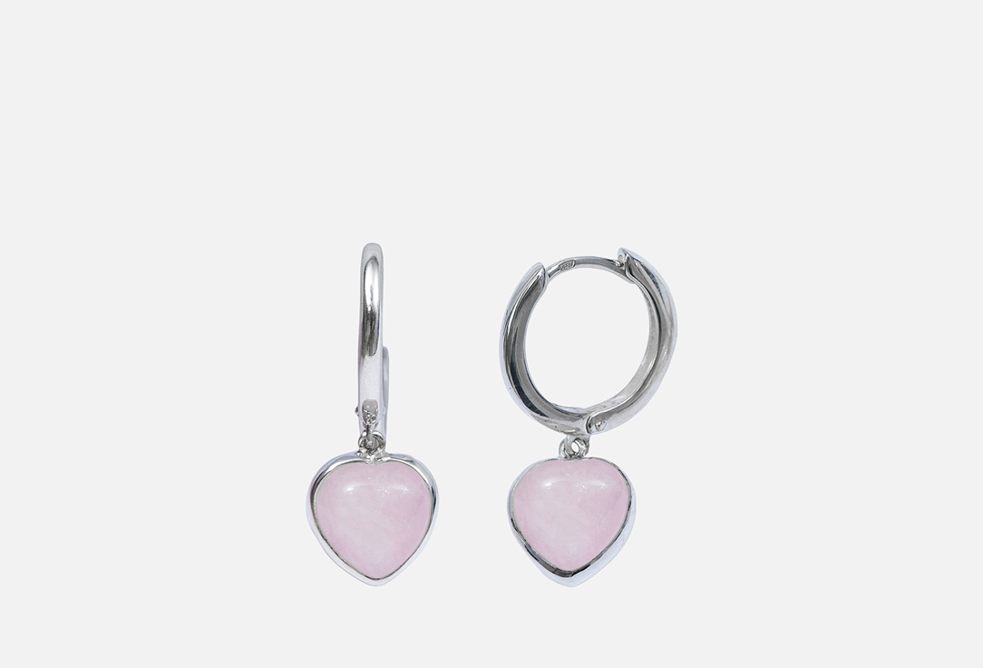 Изображение товара Серьги Серебряные Aura Jewelry с розовым кварцем