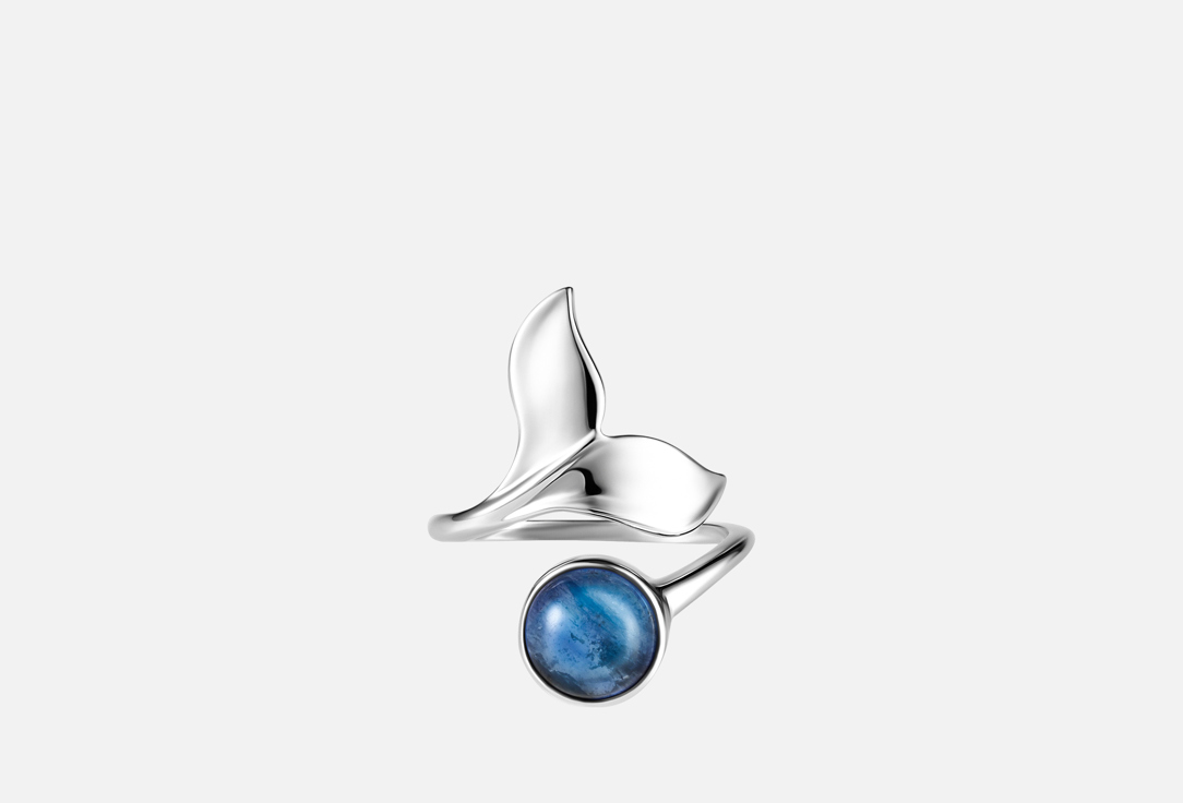 Кольцо серебряное THE REASON Whale with kyanite 17,5 мл