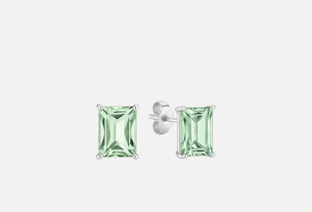 Серьги серебряные THE REASON Perfect with green amethyst 2 шт