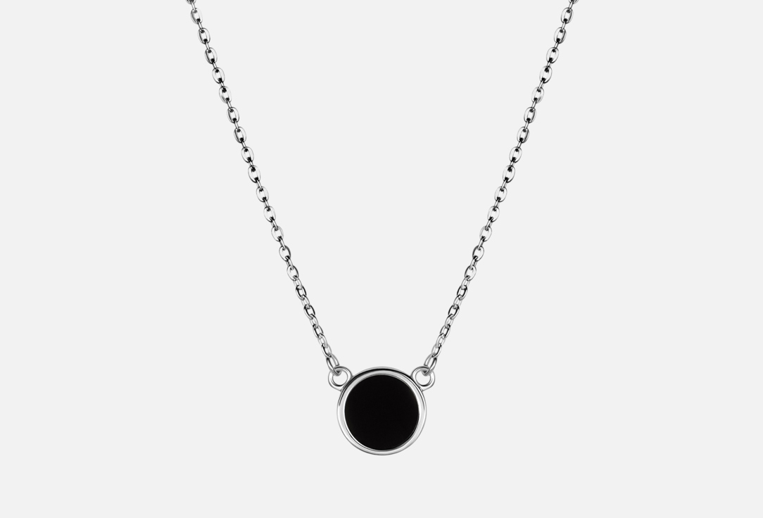 

Колье серебряное THE REASON, Disc with onyx M 1 шт