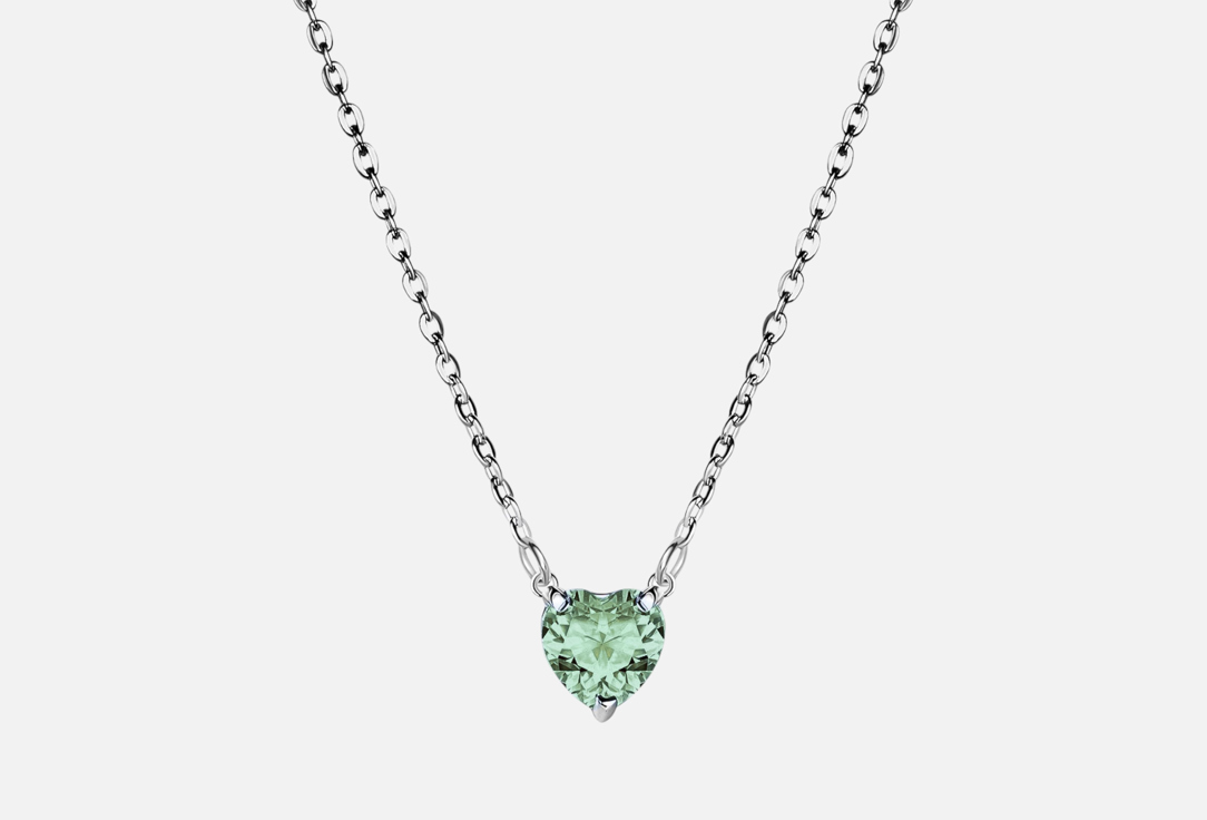 Изображение товара Колье серебряное The Reason Heart with green amethyst
