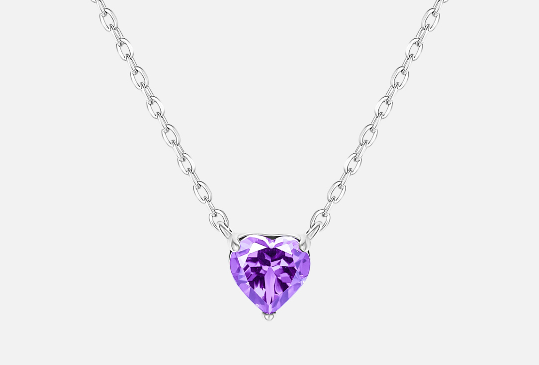 Колье серебряное THE REASON Amethyst Heart 1 шт