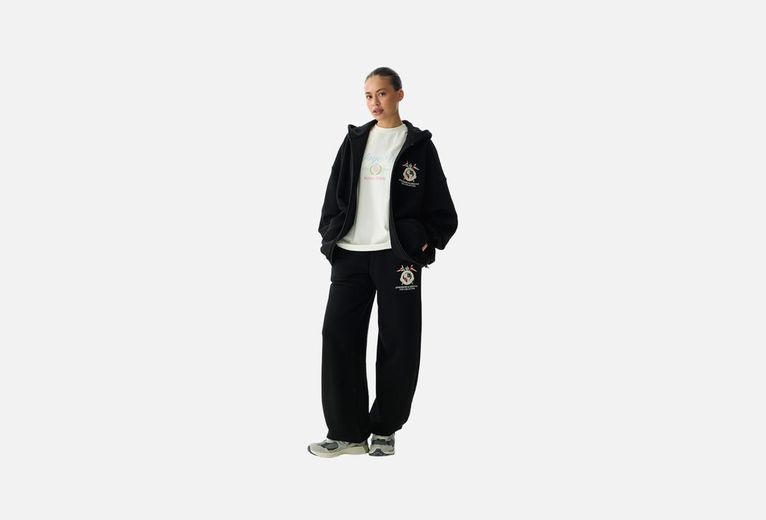 Изображение товара Женские джоггеры FIGURA Active Wear черные с вышивкой гербом