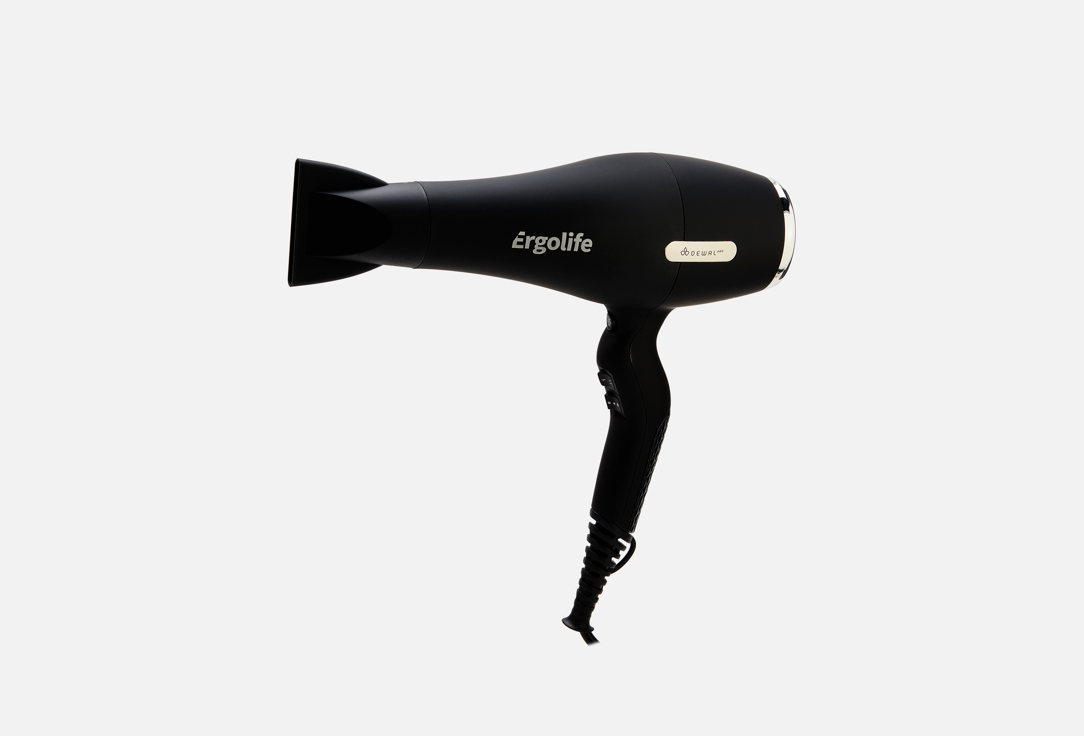 Изображение товара Профессиональный фен Dewal ERGOLIFE 03-001 черный мощный с ионизацией и защитой от перегрева