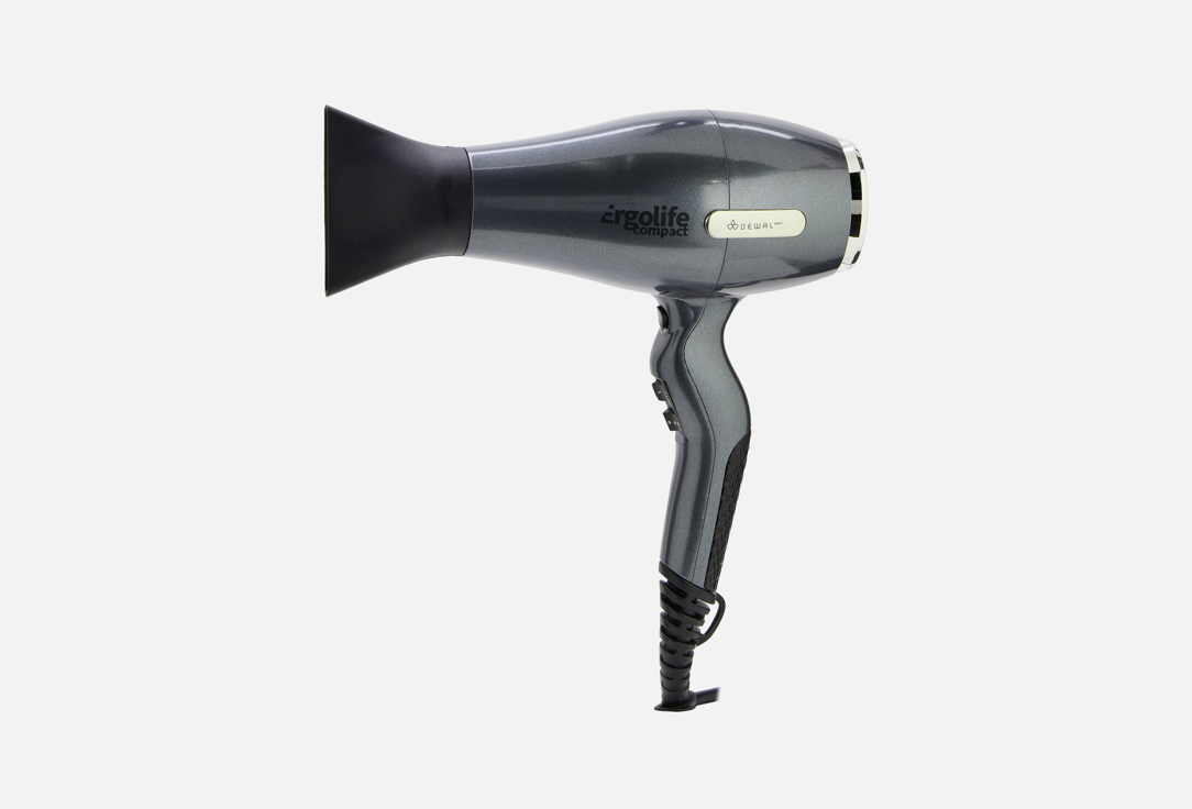 Изображение товара Профессиональный фен Dewal Ergolife Compact 03-002 графит с насадками