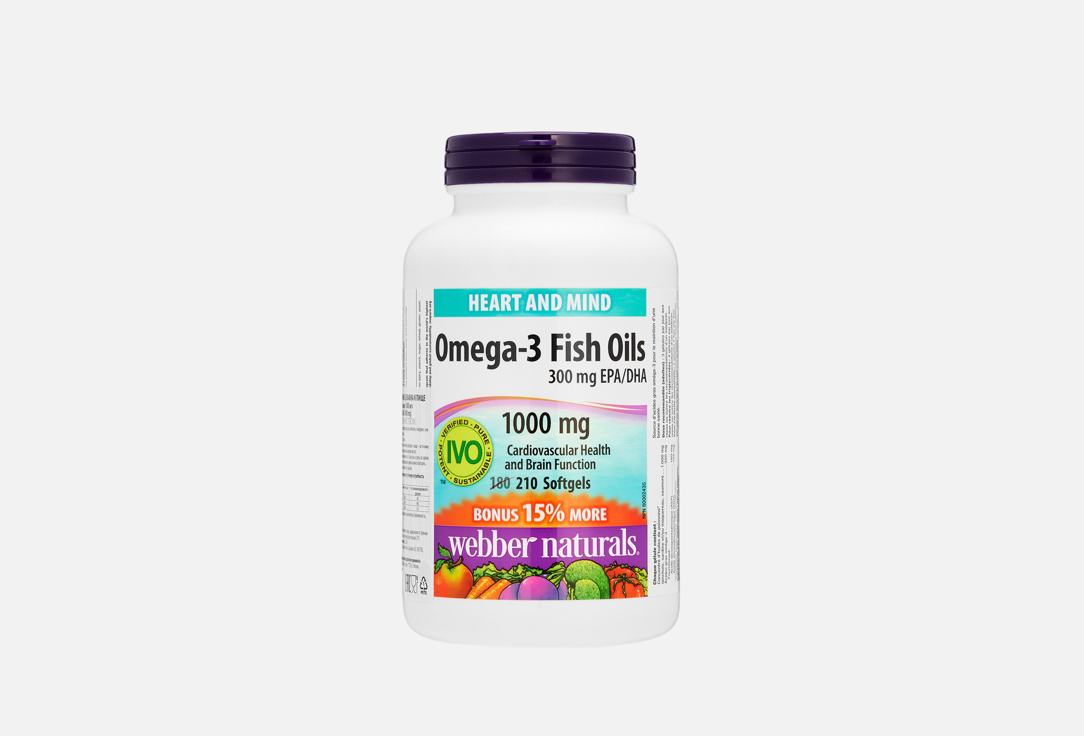 Изображение товара Омега-3 Webber Naturals 1000 мг в капсулах для здоровья сердца