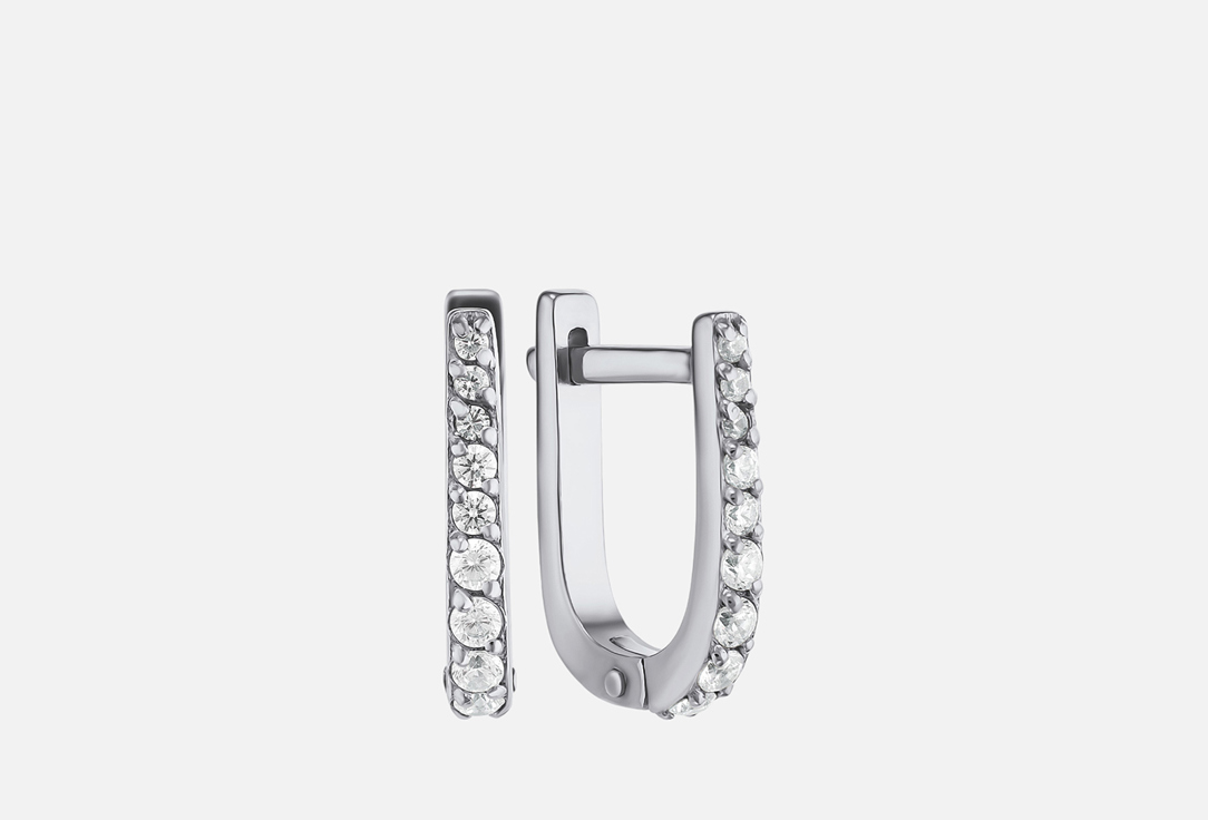 Изображение товара же серебряные серьги Dita One Паула с английским замком и фианитами