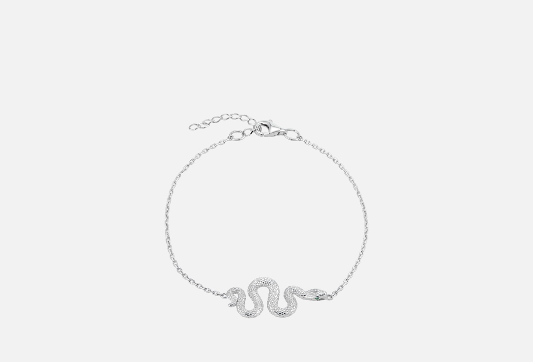 Изображение товара Серебряный браслет Cheeky Me Snake с фианитами 17-20 см родирование