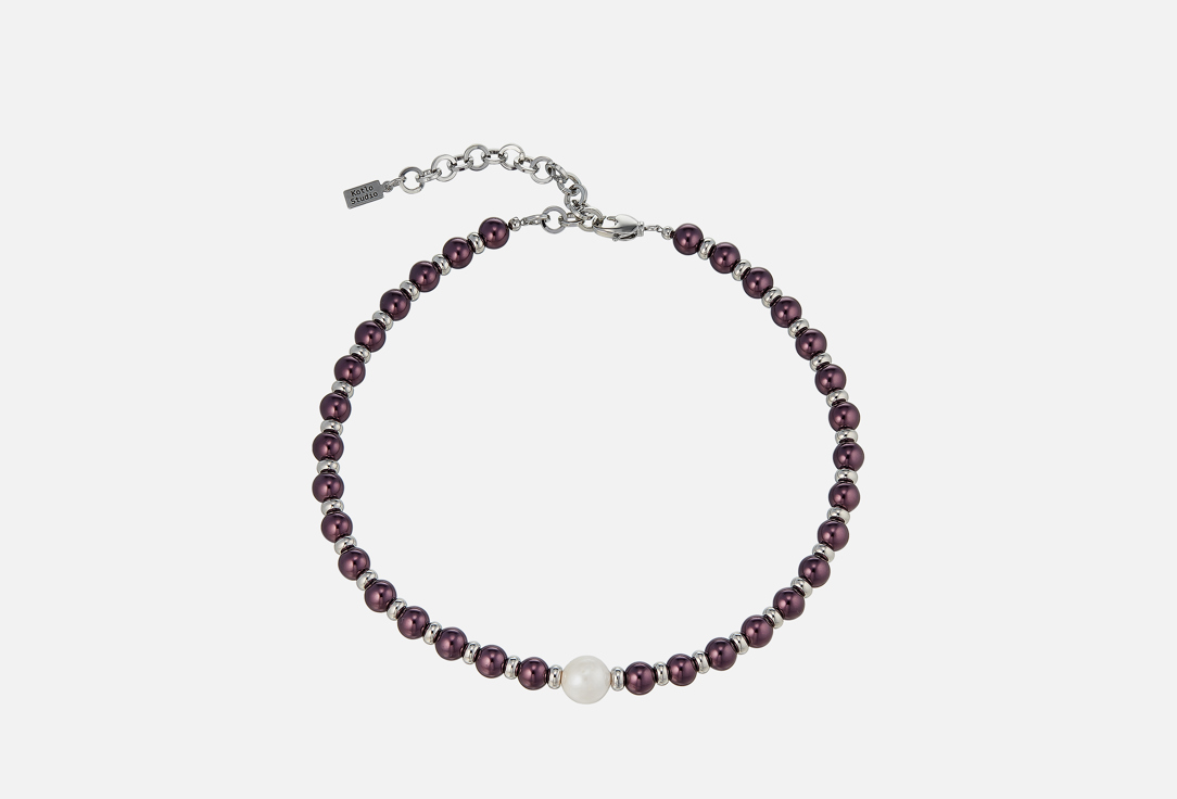 Изображение товара Колье Kotlo Studio It's a match Silver-Burgundy с натуральным жемчугом