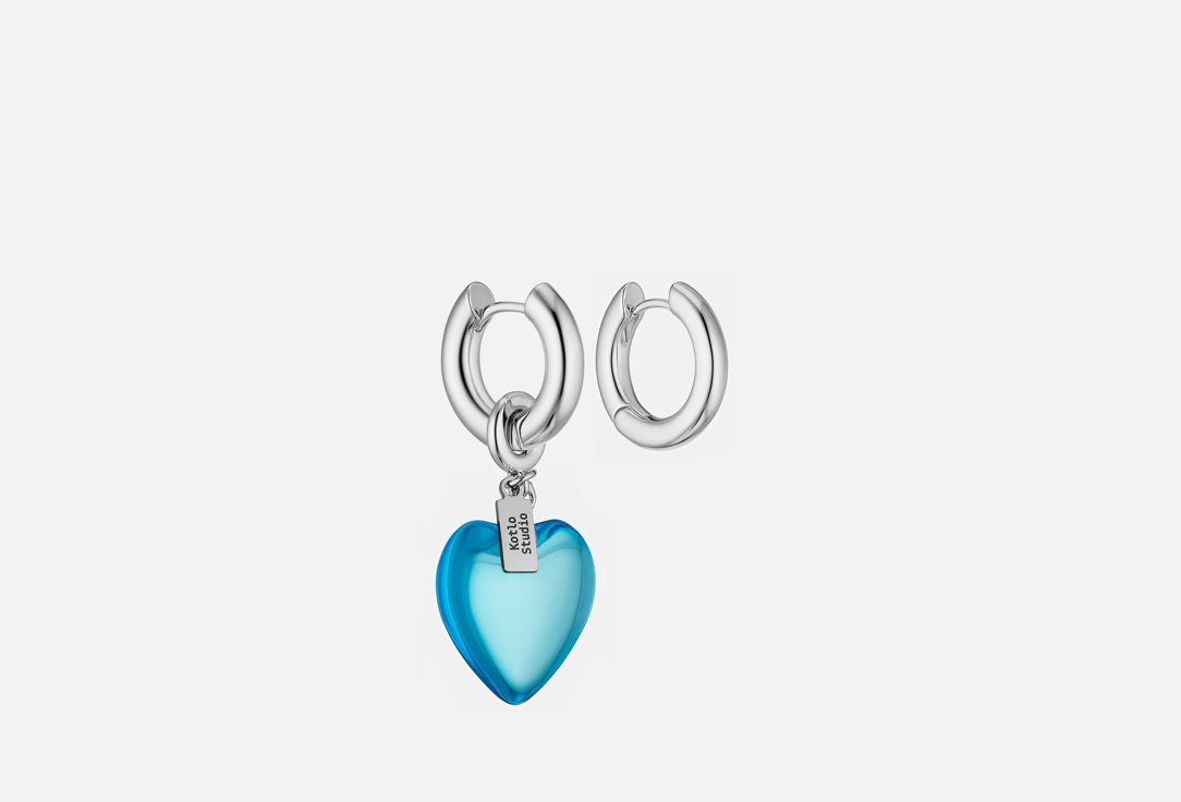серьги KOTLO STUDIO Sweetheart Mini Silver-Lake Blue 2 шт