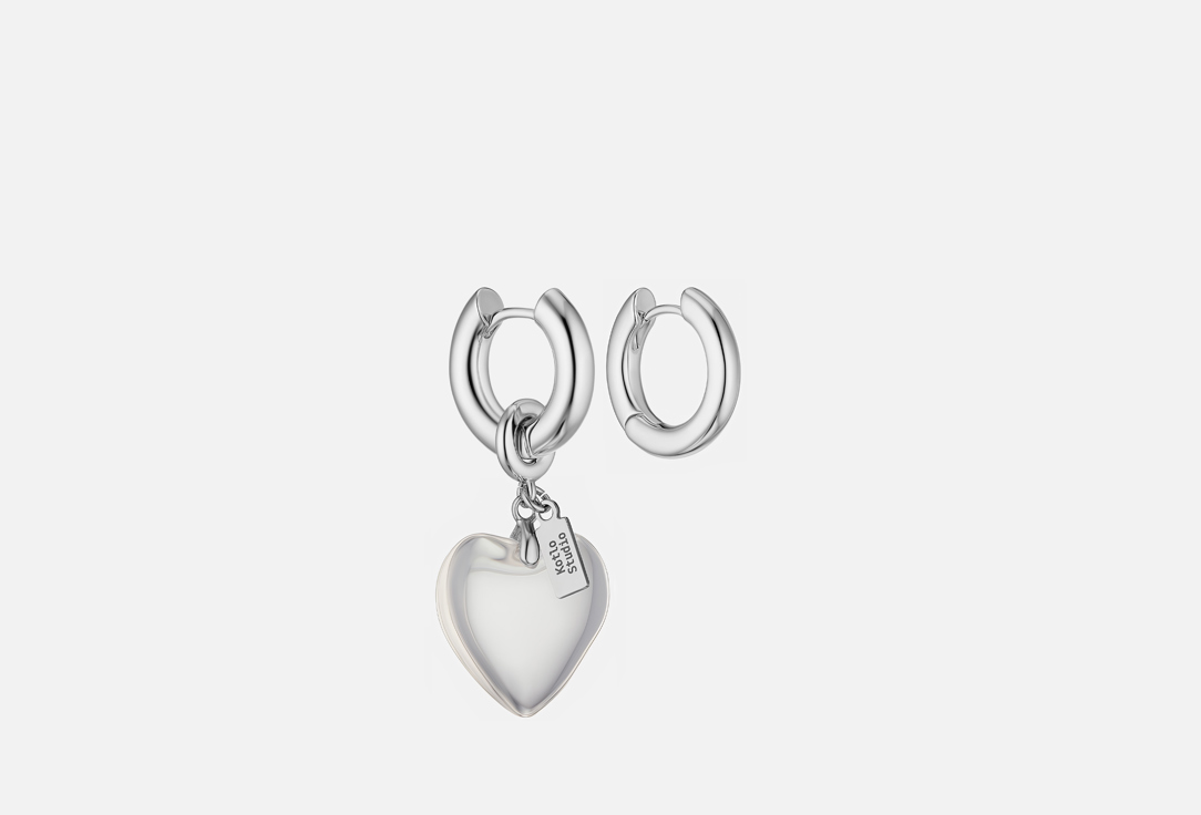 Изображение товара Серьги Kotlo Studio Sweetheart Mini Silver-Clear для женщин асимметричные стекло латунь