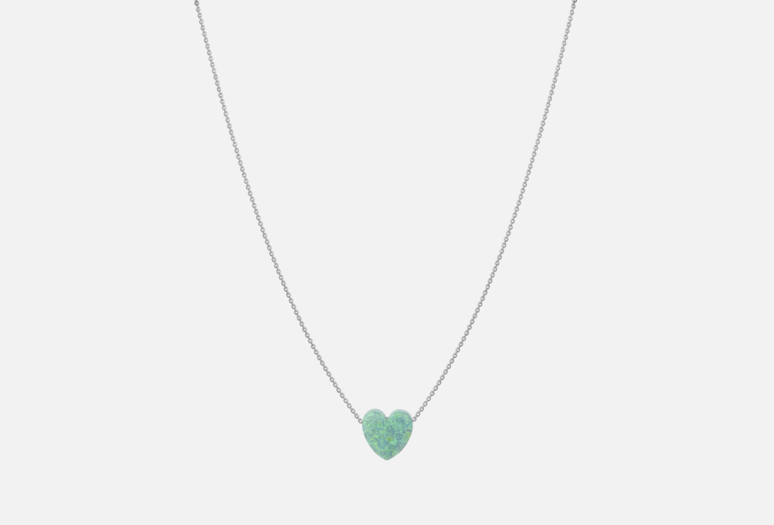 Изображение товара Серебряное колье Sky Jewells Heart Green из синтетического опала с регулировкой длины
