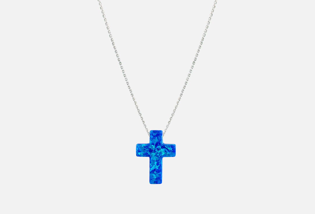 колье серебряное SKY JEWELLS Cross dark blue 1 шт