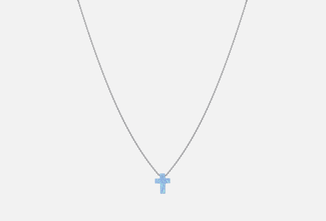 Изображение товара колье серебряное Sky Jewells cross light blue