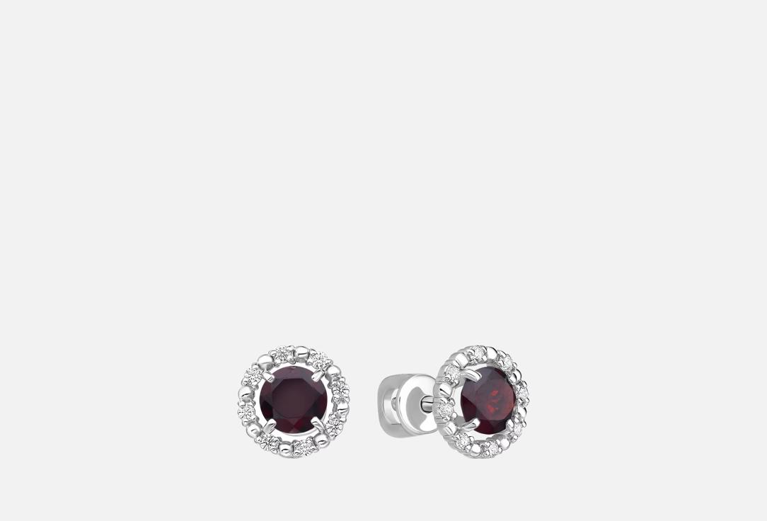 Изображение товара Серьги-пусеты cеребряные Pepela Jewelry garnet