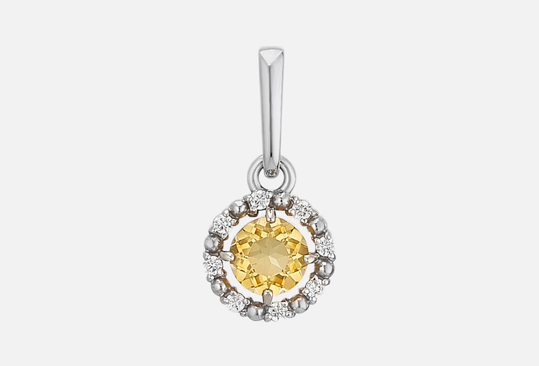 Изображение товара Серебряный кулон Pepela Jewelry с цитрином и фианитами 925 пробы популярный подарок