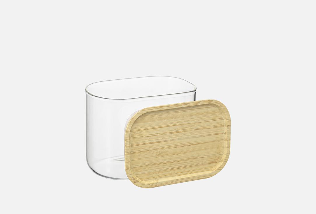 Изображение товара Банка для хранения прямоугольная Smart Solutions Glass Bamboo