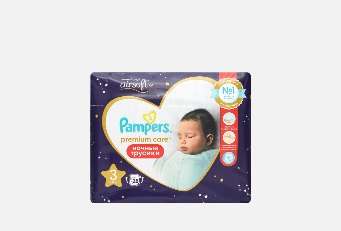 Изображение товара Ночные подгузники-трусики Pampers Premium Care size 3, 6-11 кг