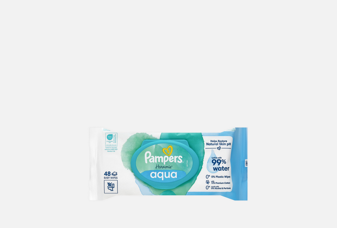 Изображение товара Влажные салфетки для малышей Pampers Aqua Harmonie
