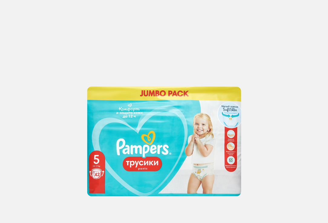 Изображение товара Подгузники трусики Pampers Premium Care size 5 12-17 кг 84 шт мягкий пояс SoftSkin