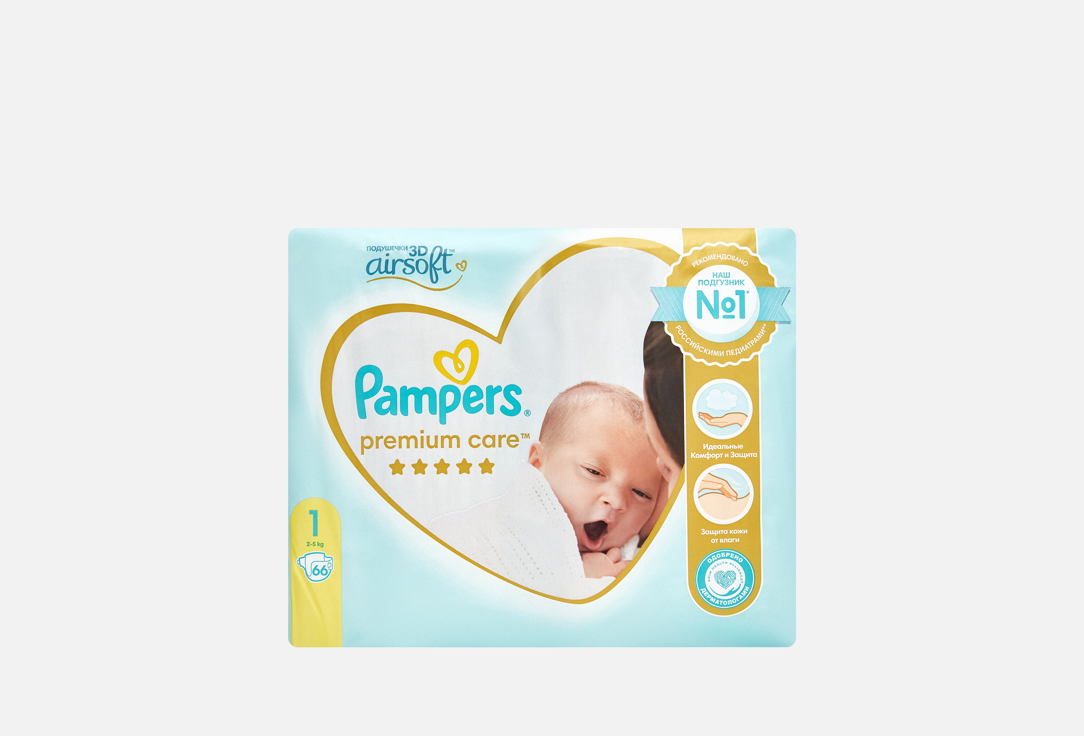 Изображение товара Подгузники для новорожденных Pampers Premium Care size 1, 2-5 кг